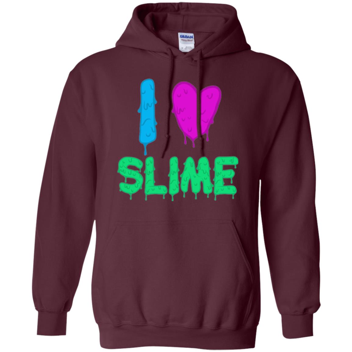 I Love Slime T-shirt Slime Lovers Maroon