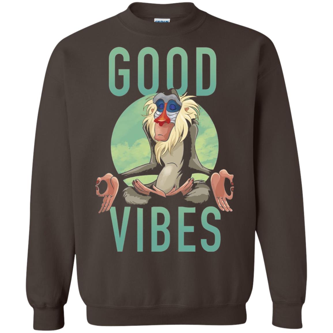 Disney Lion King Rafiki Meditate Good Vibes Graphic T-shirt Dark Chocolate