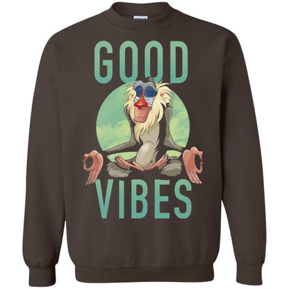 Disney Lion King Rafiki Meditate Good Vibes Graphic T-shirt Dark Chocolate