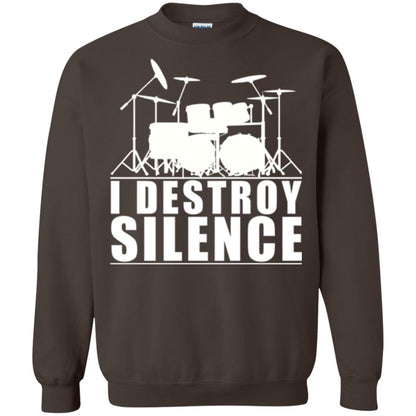 Drummer T-shirt I Destroy Silence Dark Chocolate