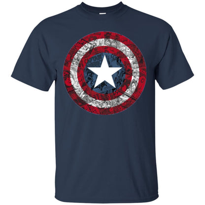 Film T-shirt Captain America Avengers Shield Comic Graphic Navy