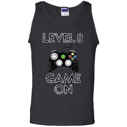 Level 8 Game On 8th Birthday Gift T-shirt Black