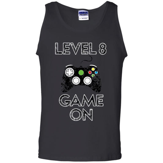 Level 8 Game On 8th Birthday Gift T-shirt Black