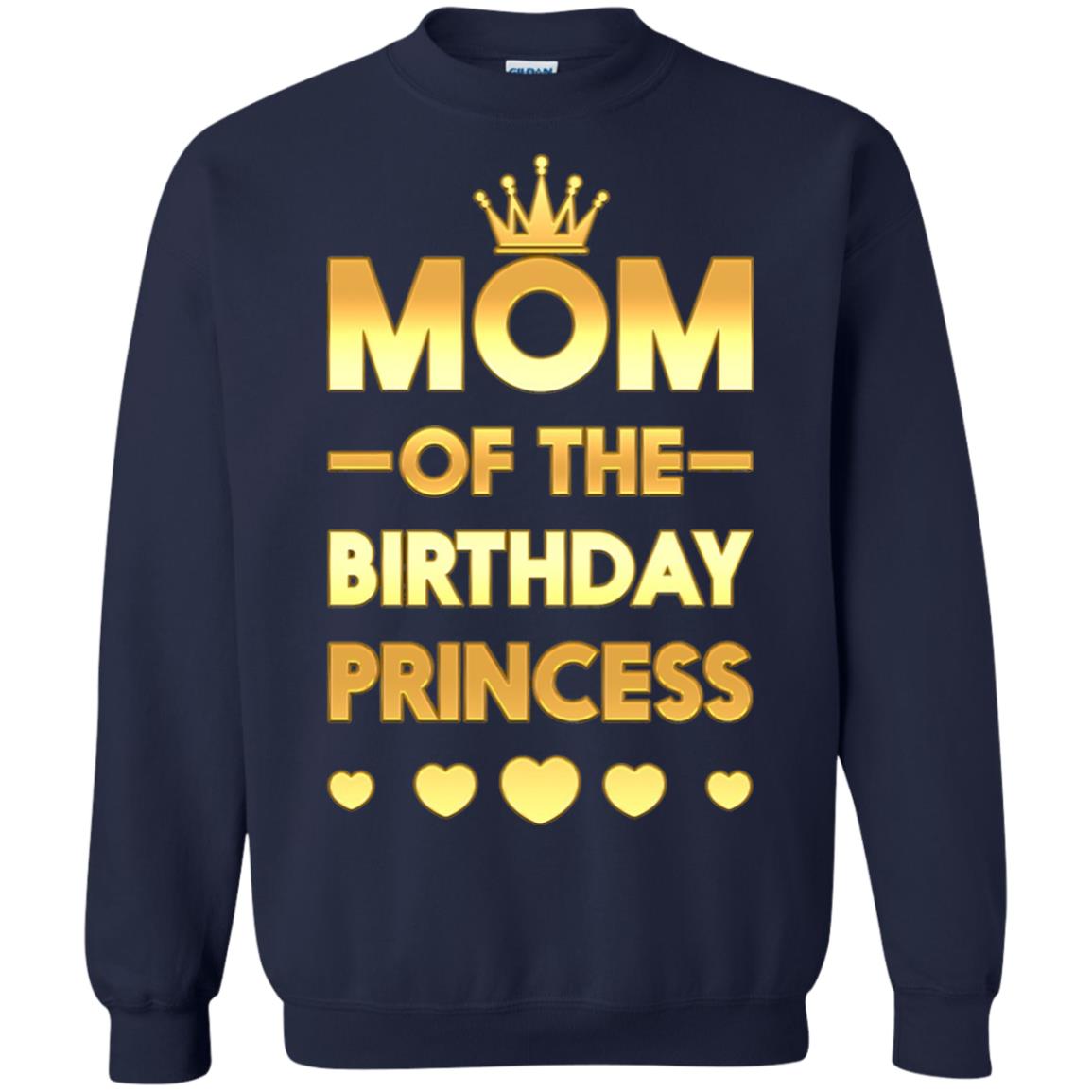 Mom Of The Birthday Princess Family T-shirt Navy