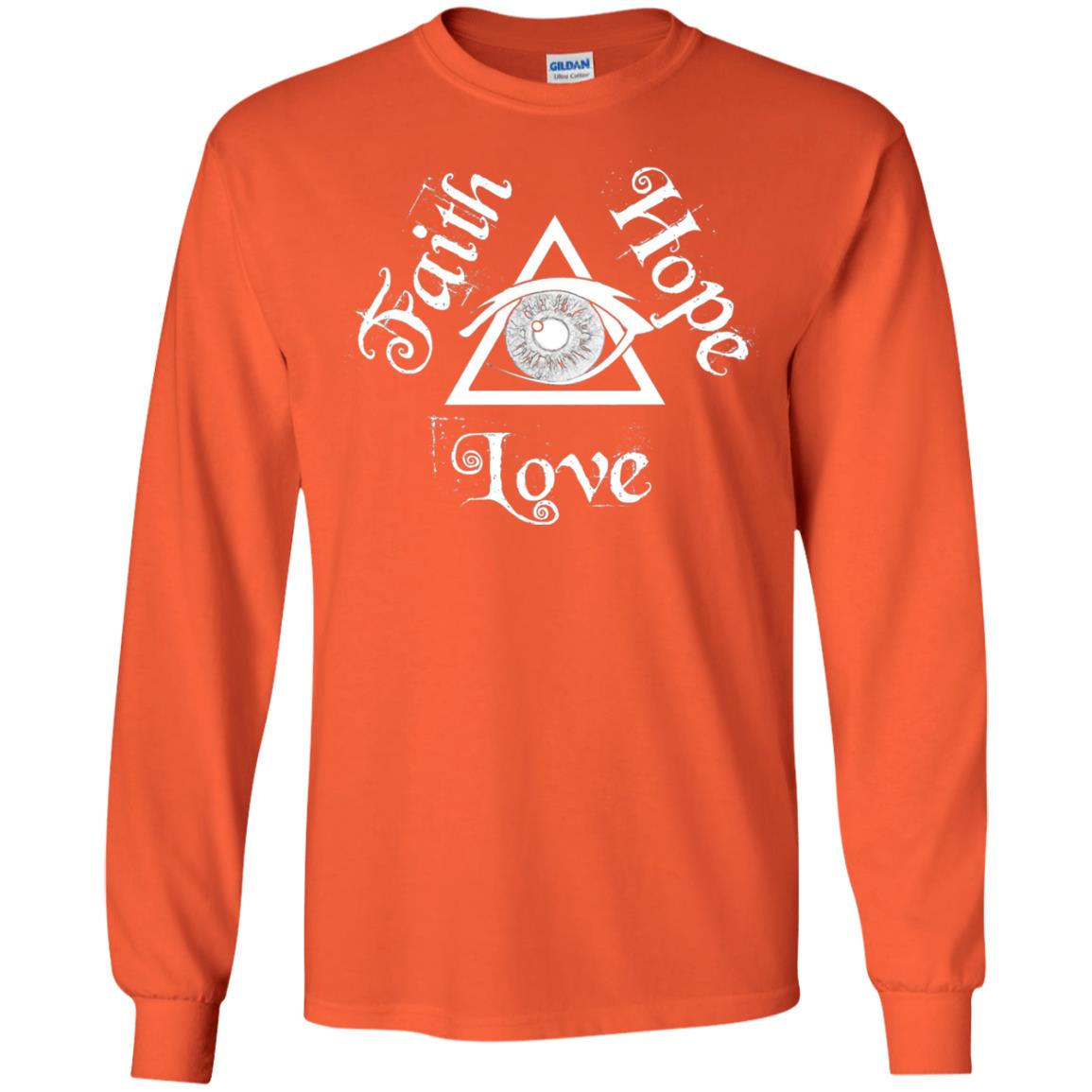 Faith Hope Love Eye Of Providence Esoteric Shirt Orange