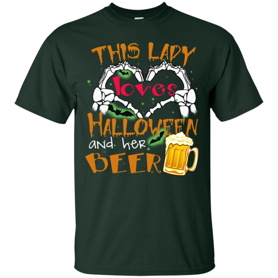 This Girl Loves Halloween And Her Beer Funny Halloween Shirt For Beer Lovers Forest