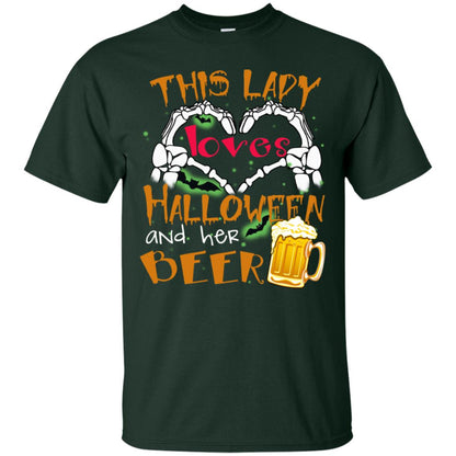 This Girl Loves Halloween And Her Beer Funny Halloween Shirt For Beer Lovers Forest