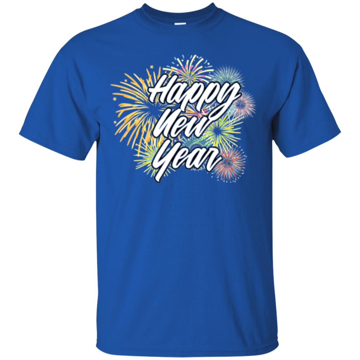 Happy New Year T-shirt Fireworks Royal