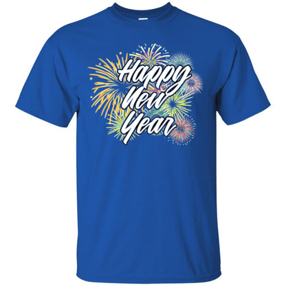 Happy New Year T-shirt Fireworks Royal
