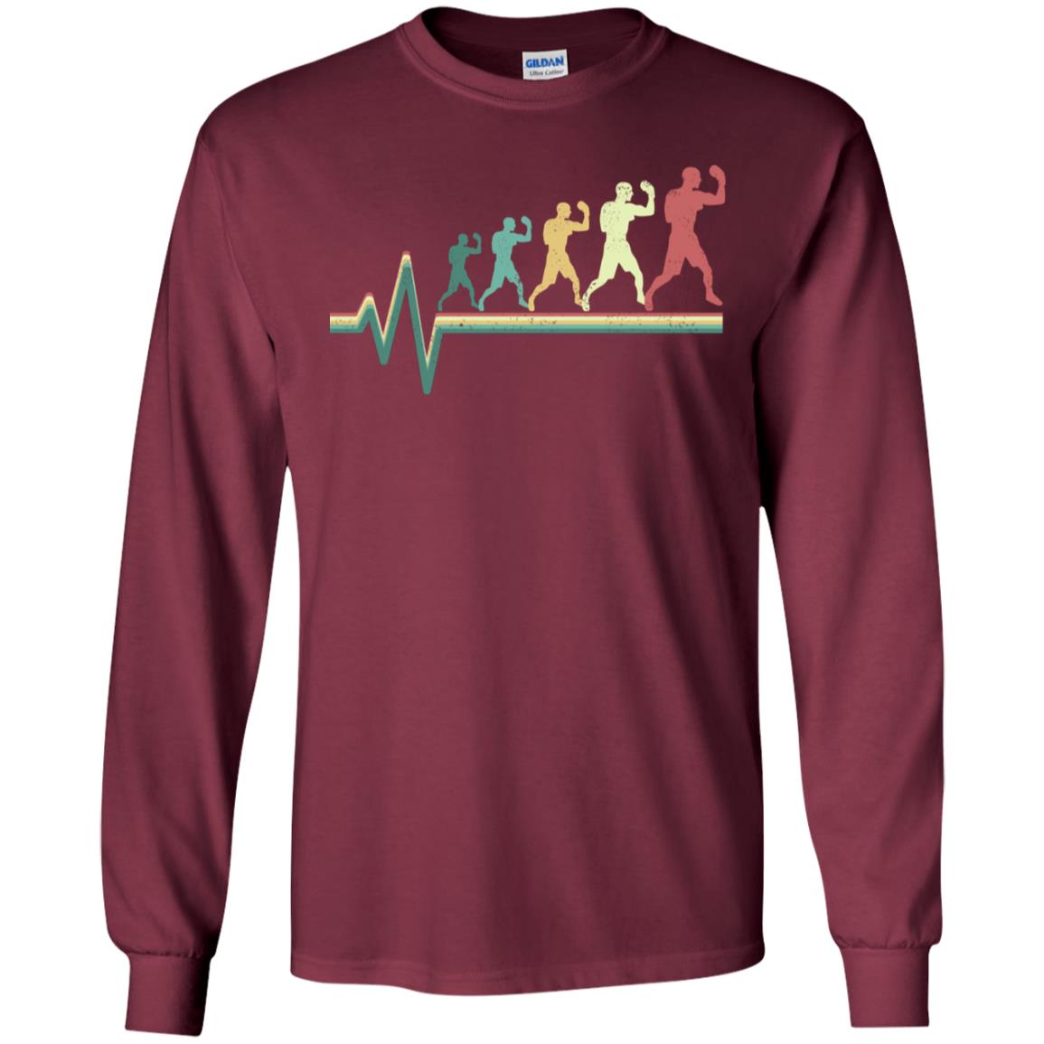 Boxing Heartbeat Boxer Gift Shirt Maroon
