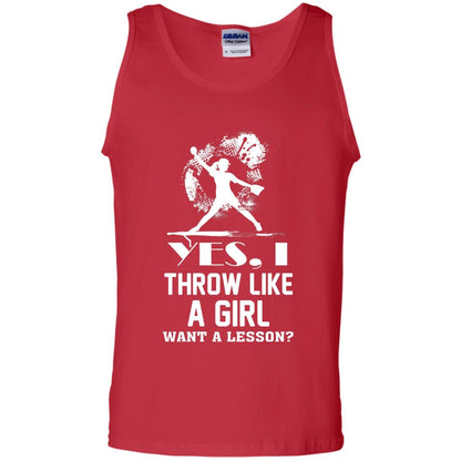 Yes, I Throw Like A Girl Want A Lesson Basebal T-shirt Red