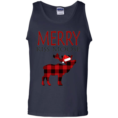 Christmas T-shirt Merry Kiss Moose Navy