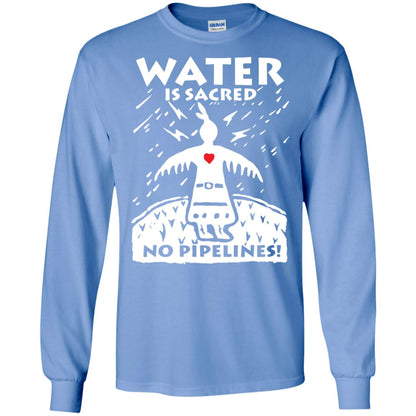 Water Is Sacred No Pipelines T-shirt Carolina Blue
