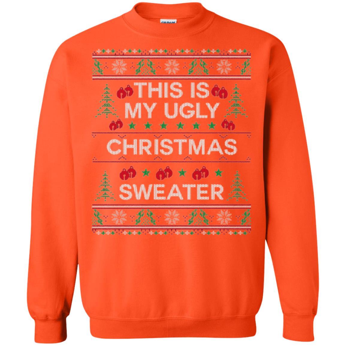 Christmas T-shirt This Is My Ugly Christmas Sweater Orange