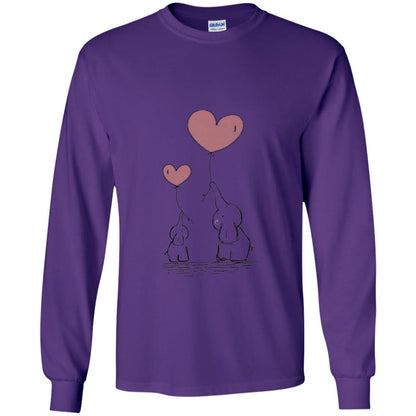 Elephants Mom Heart Balloons Family Shirt Purple