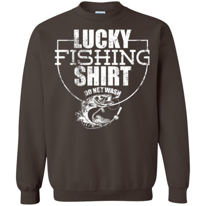 Fisherman T-shirt Lucky Fishing Shirt Do Not Wash Dark Chocolate