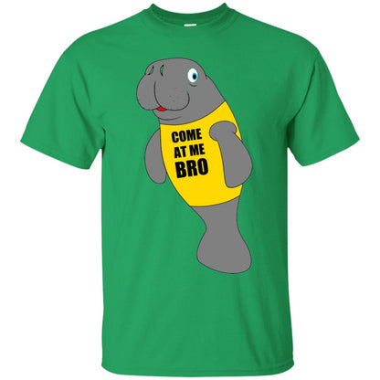 Manatee Novelty Come At Me Bro T-shirt Irish Green