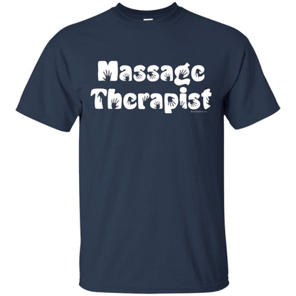 Massage Therapist White Handprint Text T-shirt Navy