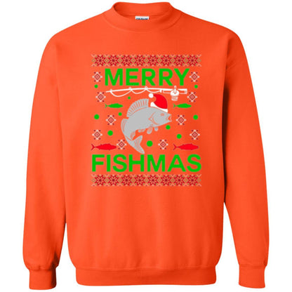 Christmas T-shirt Merry Fishmas Merry Christmas Fisherman Orange
