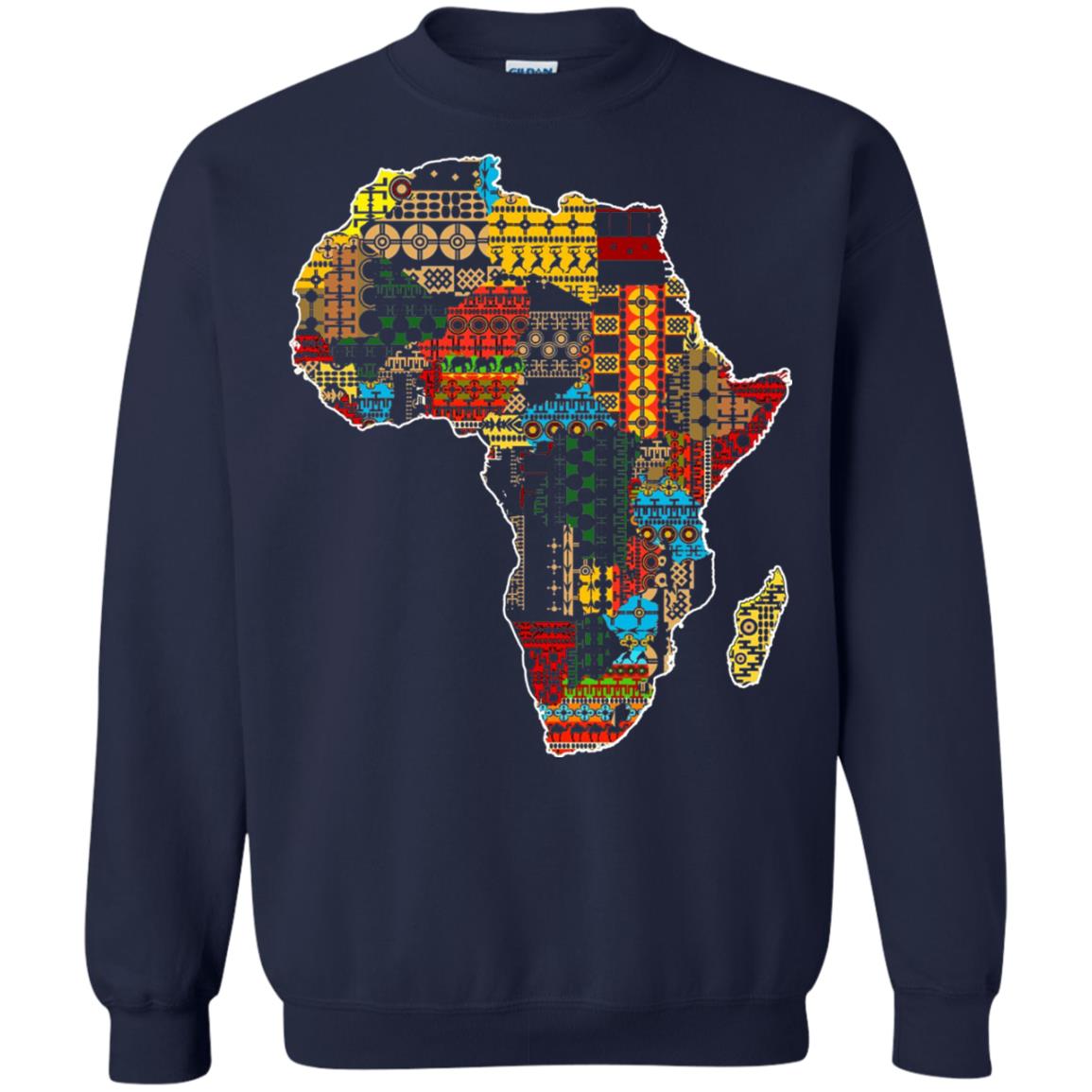 African Pride Traditional Ethnic Pattern Africa Map Shirt Navy