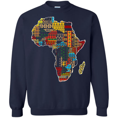 African Pride Traditional Ethnic Pattern Africa Map Shirt Navy