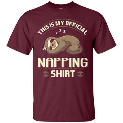 Lazy Baby Sloth My Official Napping T-shirt Maroon