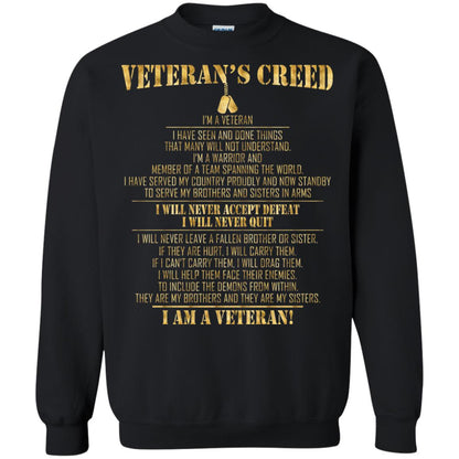 Veterans Creed Im A Veteran I Have Seen And Done Things That Many Will Not Understand Black