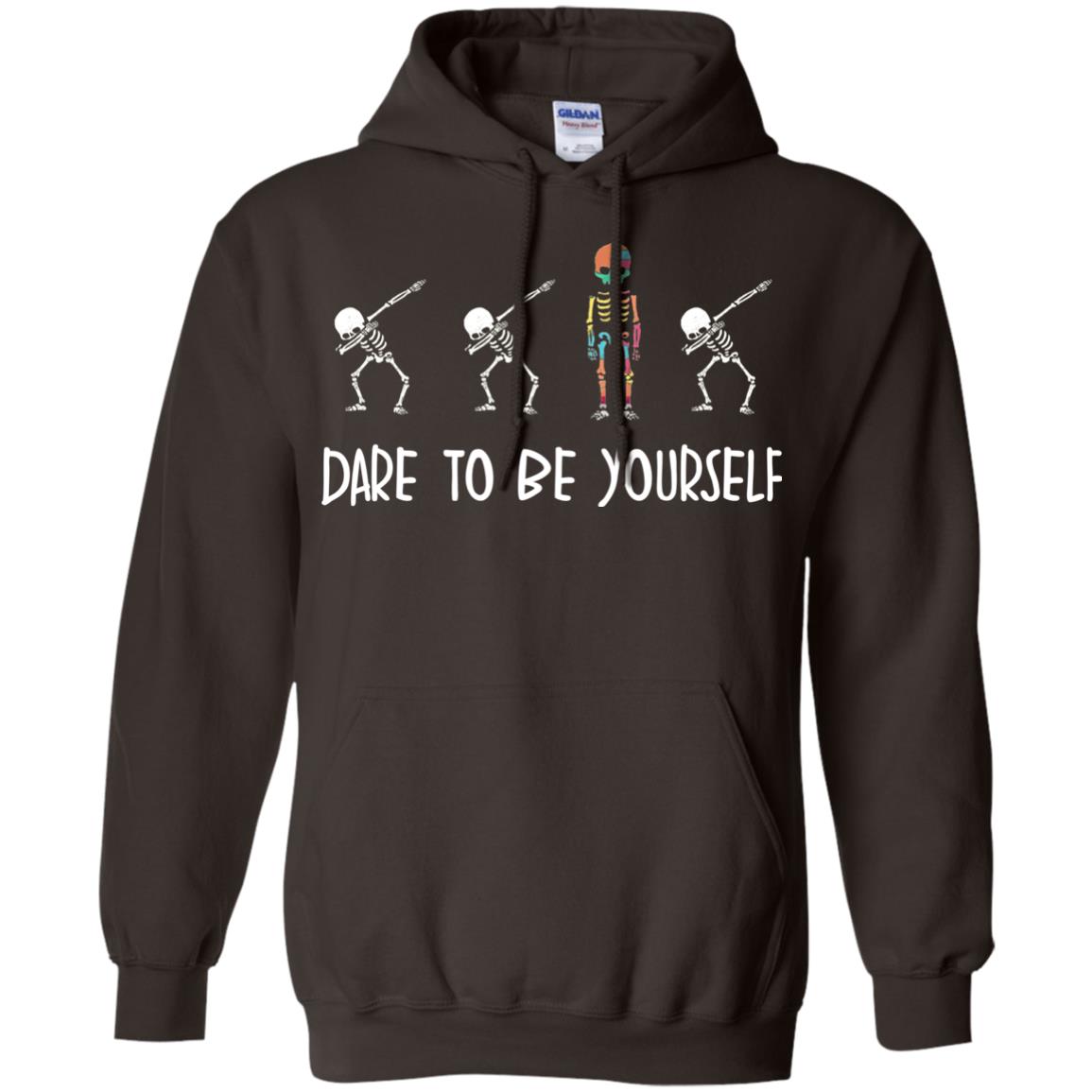 Dare To Be Yourself Autism Awareness T-shirt Dark Chocolate