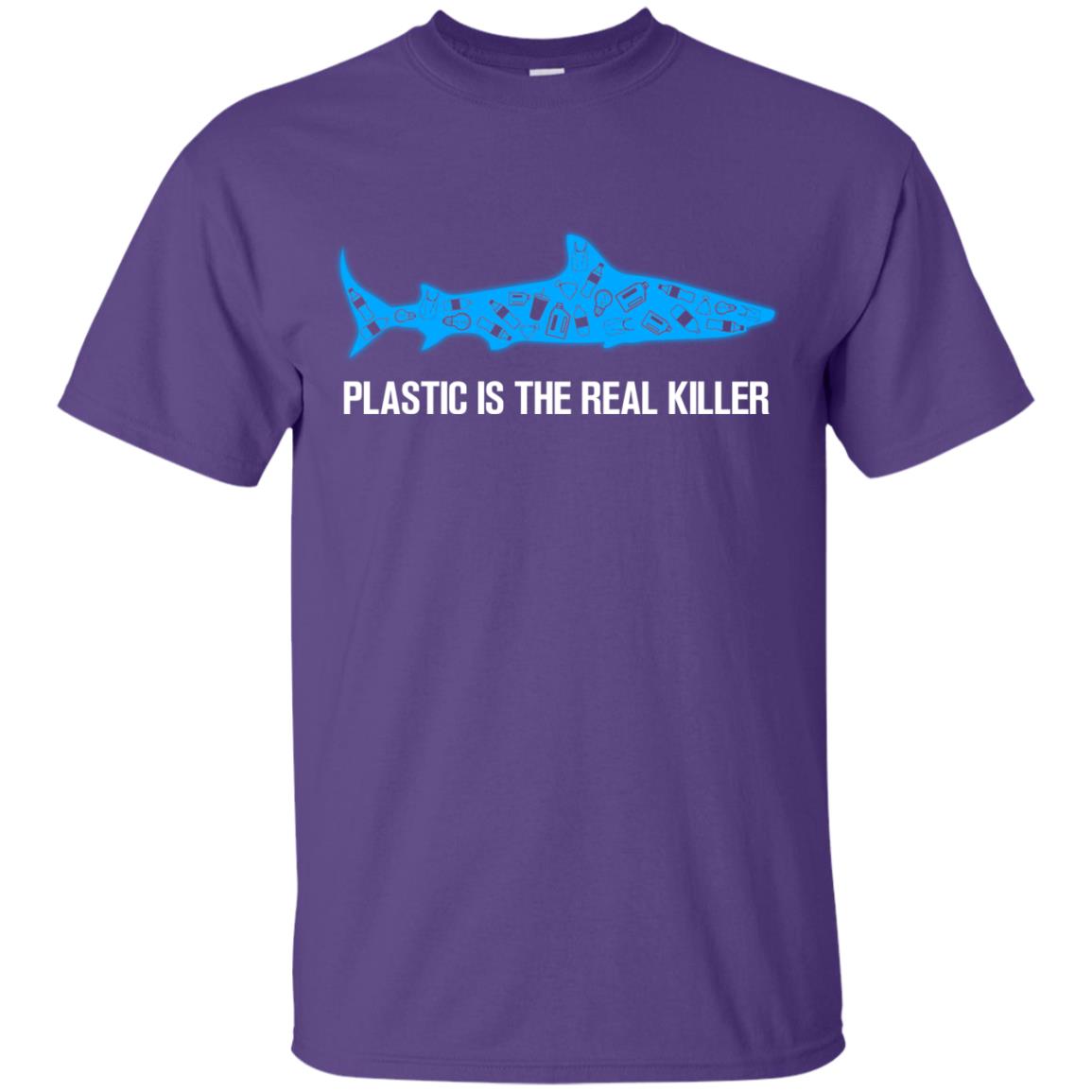 Plastic Is The Real Killer Save Ocean Shark Shirt Purple