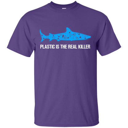 Plastic Is The Real Killer Save Ocean Shark Shirt Purple
