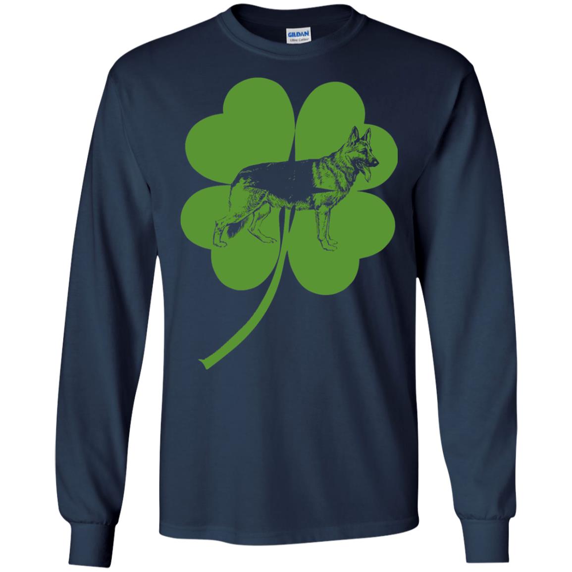 German Shepherd Saint Patrick_s Day T-shirt Navy