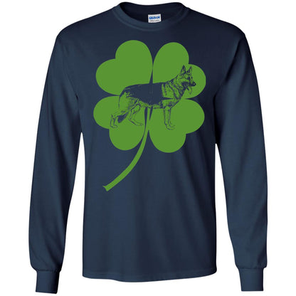 German Shepherd Saint Patrick_s Day T-shirt Navy