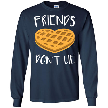Funny Waffle T-shirt Friends Don_t Lie Navy