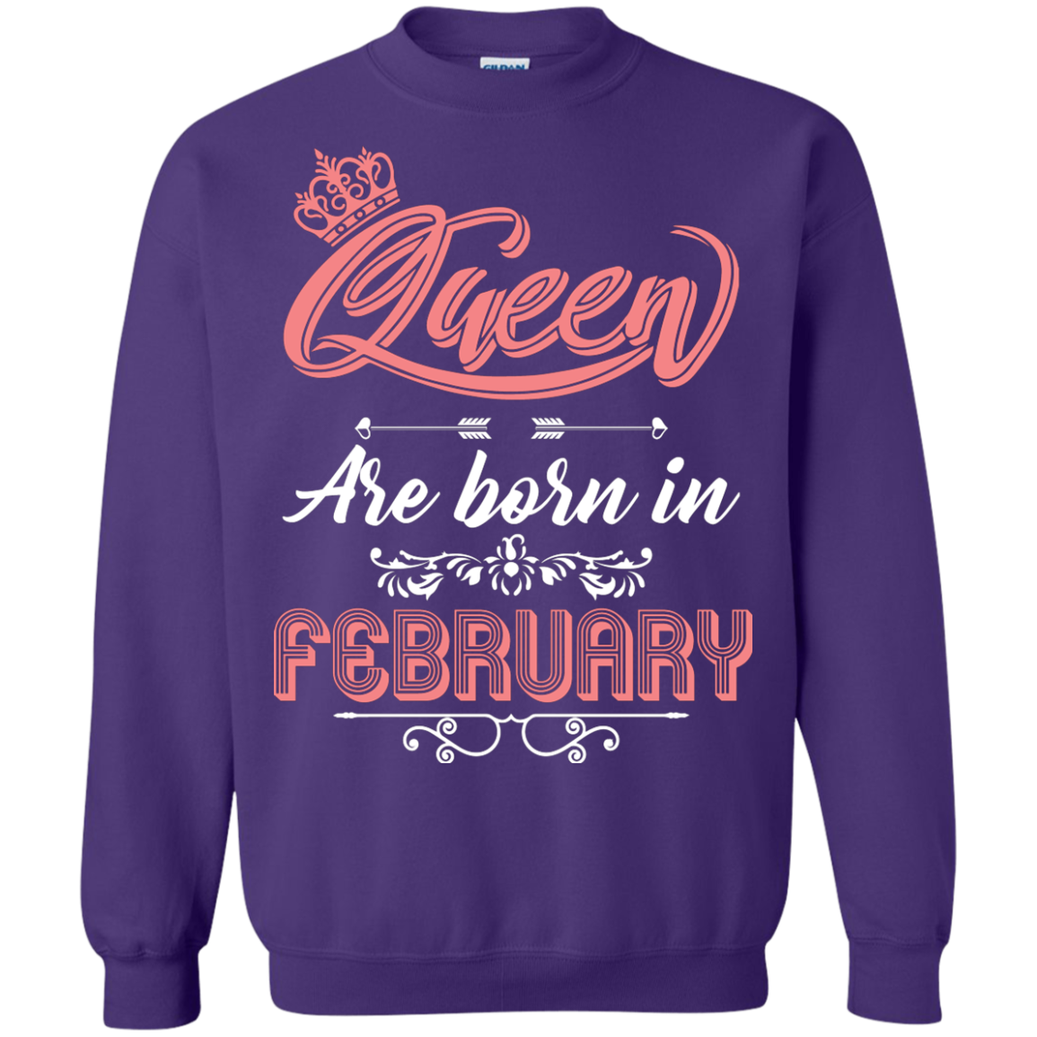 Brithday T-Shirt Queen Are Born In February Purple