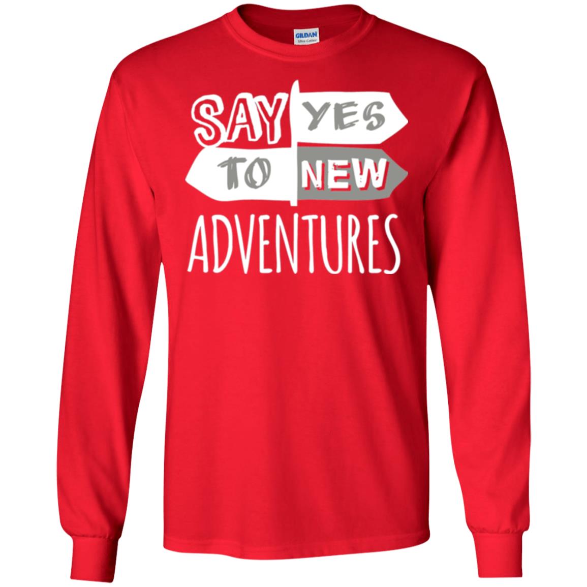 Say Yes To New Adventures Travel Explore Wanderlust T-shirt Red