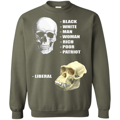 Funny Cool Skulls T-shirt Modern America Patriot Liberal Military Green