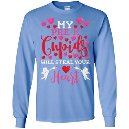 Teacher Valentines Day Shirt My Pre-k Cupids Will Steal Your Heart Carolina Blue