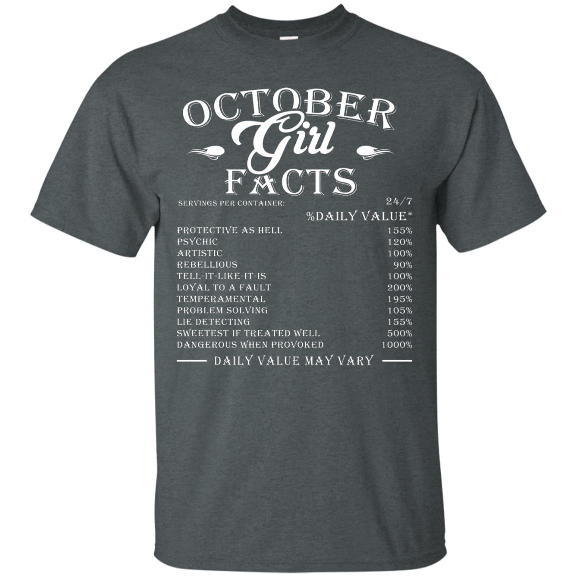 October Girl Facts Facts T-shirt Dark Heather