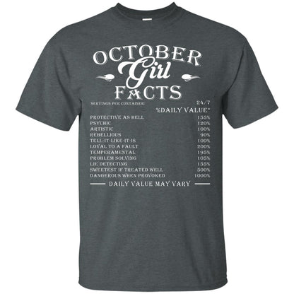October Girl Facts Facts T-shirt Dark Heather