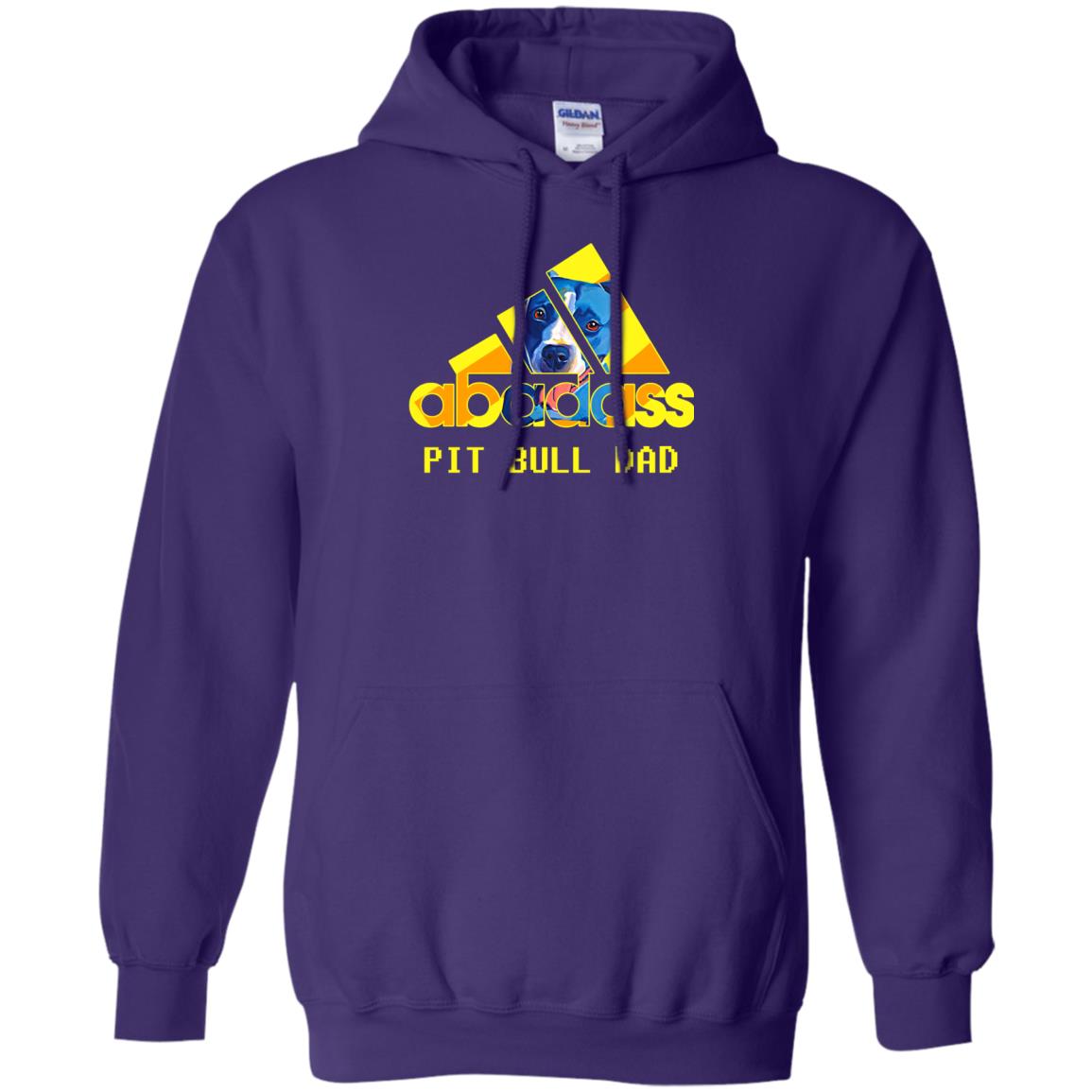 Abadass Pit Bull Dad Daddy Loves Pitbull Shirt Purple