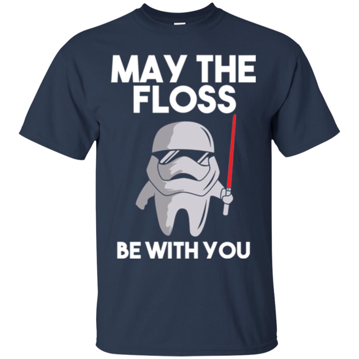Dentist T-shirt May The Floss Be With You T-shirt Navy