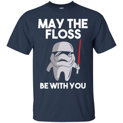 Dentist T-shirt May The Floss Be With You T-shirt Navy