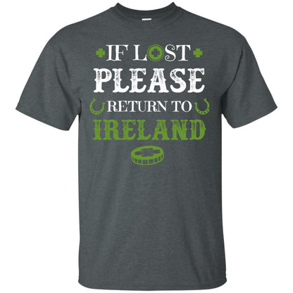 If Lost Please Return To Ireland St Patrick_s Day Shirt Dark Heather
