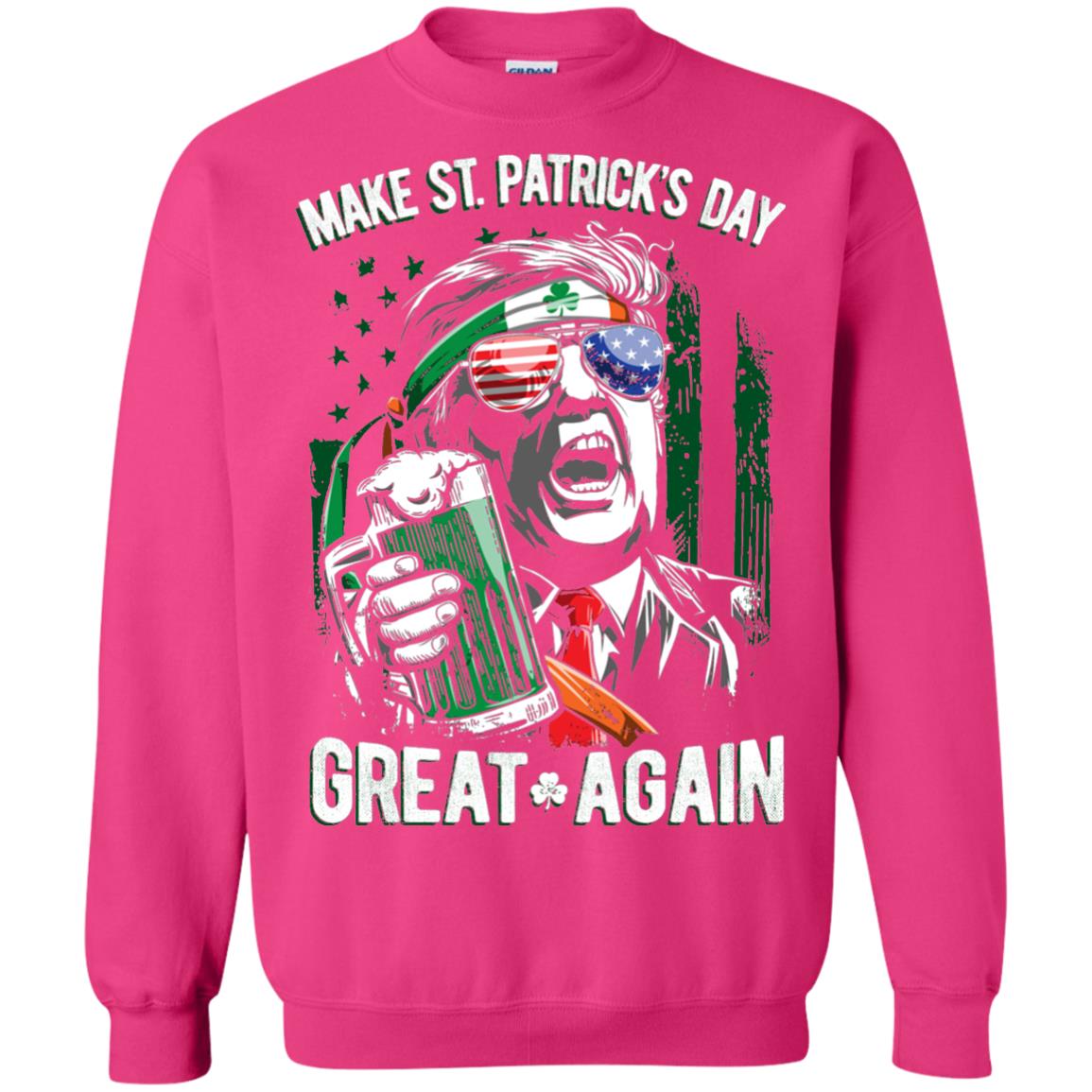 Make St Patricks Day Great Again Trump Leprechaun T-shirt Heliconia