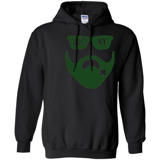 Green Bearded Clover Lucky Charm St. Patrick_s Day T-shirt Black