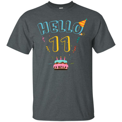 Hello 11 Eleven Years Old 11th 2007s Birthday Gift Shirt Dark Heather