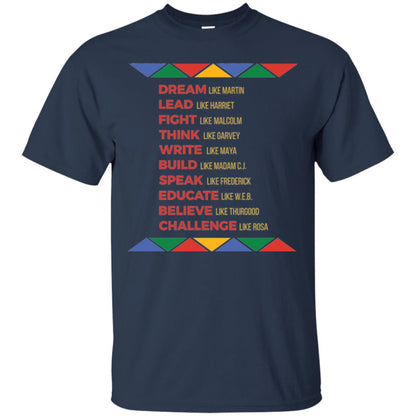 Black History African American Heroes T-shirt Navy