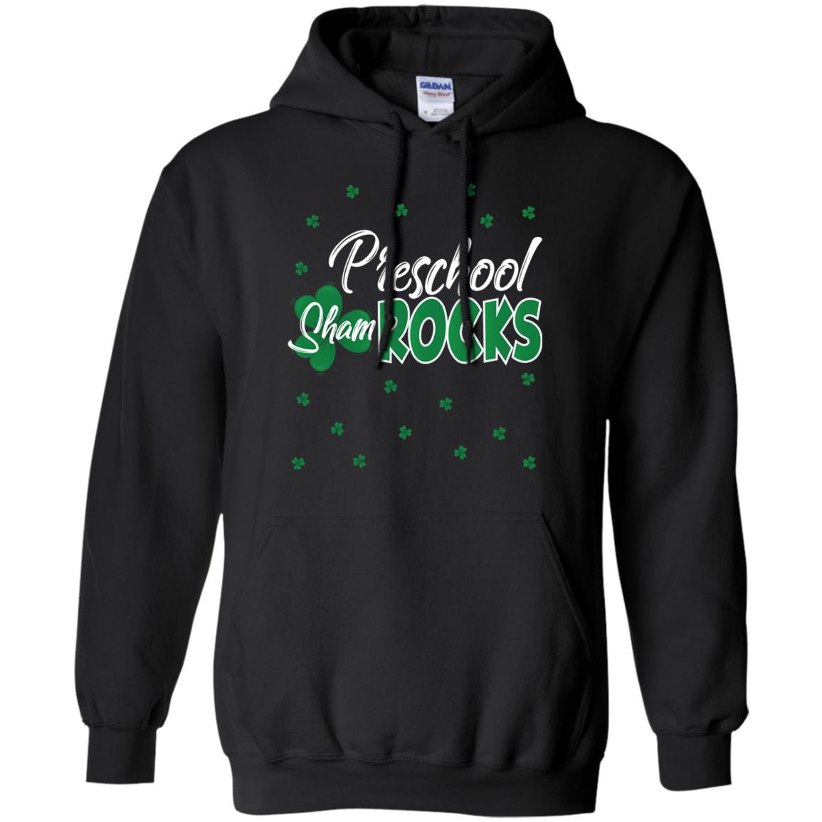 Preschool Shamrocks St. Patrick_s Day School T-shirt Black