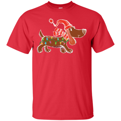 Dog Lover T-Shirt Christmas Lights Labrador Retriever Dog Lover Red