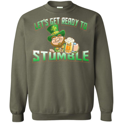St.patrick_s Day T-shirt Let_s Get Ready To Stumble Military Green